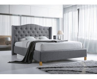 Čalúnená manželská posteľ s roštom Aspen Velvet 160 - sivá