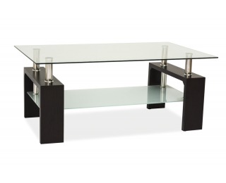 Sklenený konferenčný stolík Lisa Basic - wenge / chróm / sklo