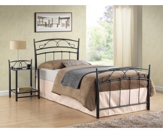 Kovová jednolôžková posteľ s roštom Siena 90 - čierna