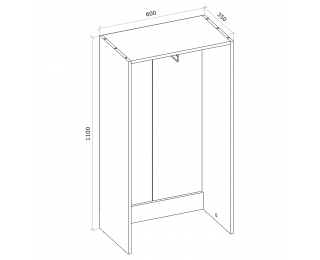 Otvorená šatníková skrinka Signes VV3 600 - dub sonoma