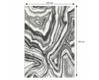 Koberec Sinan 100x150 cm - biela / čierna / vzor
