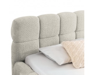 Čalúnená manželská posteľ s kovovým roštom Sorena 140x200 cm - smotanová