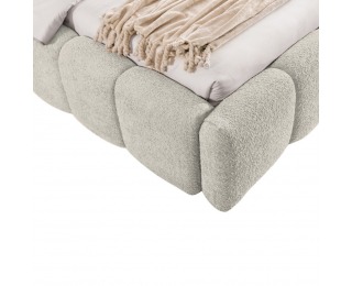 Čalúnená manželská posteľ s kovovým roštom Sorena 140x200 cm - smotanová