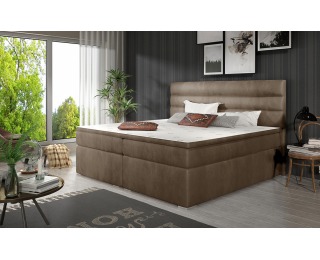 Čalúnená manželská posteľ s úložným priestorom Spezia 140 - hnedá