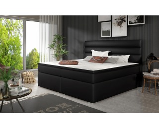 Čalúnená manželská posteľ s úložným priestorom Spezia 180 - čierna (Soft 11)