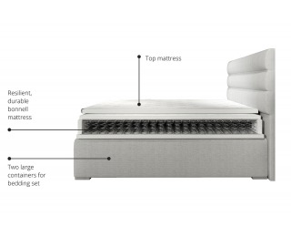Čalúnená manželská posteľ s úložným priestorom Spezia 160 - svetlosivá (Sawana 84)