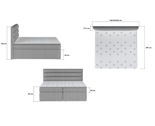 Čalúnená manželská posteľ s úložným priestorom Spezia 140 - čierna (Soft 11)
