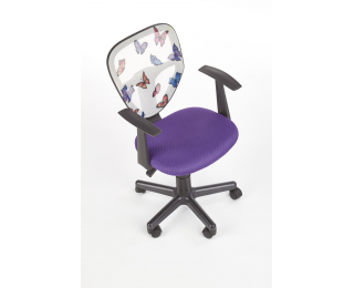 Detská stolička na kolieskach Spiker - fialová / vzor motýle
