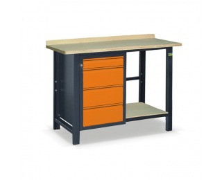 Pracovný stôl SS01L/F/PL45 - grafit / oranžová