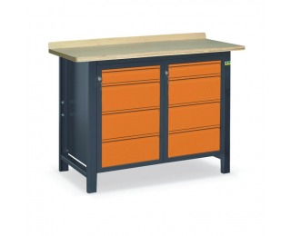 Pracovný stôl SS01L/FF - grafit / oranžová