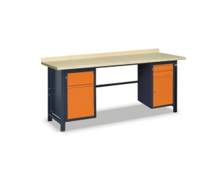 Pracovný stôl SS03L/BC - grafit / oranžová