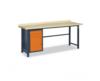 Pracovný stôl so zverákom SS03L/C - grafit / oranžová