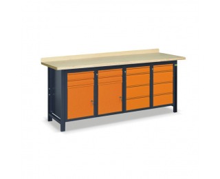 Pracovný stôl SS03L/CCFF - grafit / oranžová Pracovný stôl SS03L/CCFF - grafit / oranžová