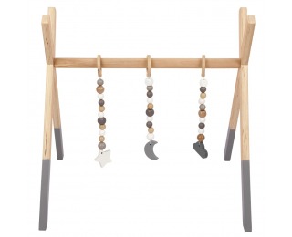 Montessori drevená hrazda Stares - prírodná / sivá