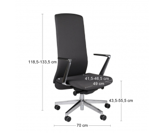 Kancelárska stolička s podrúčkami Starmit AL1 - tmavosivá (Flex 09) / chróm