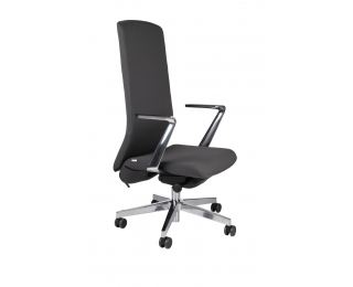 Kancelárska stolička s podrúčkami Starmit AL1 - tmavosivá (Flex 09) / chróm