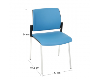 Konferenčná stolička Steny - modrá / čierna / chróm