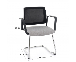 Konferenčná stolička s podrúčkami Steny V Net Arm - sivá / čierna / chróm