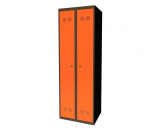 Kovová šatňová skriňa SUPE 300-02 - grafit / oranžová