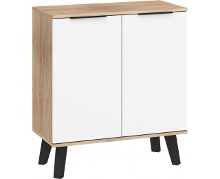 Komoda Sven SVN-01 - sonoma svetlá / biely lesk Komoda Sven SVN-01 - sonoma svetlá / biely lesk