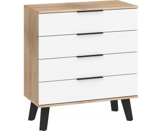 Komoda Sven SVN-04 - sonoma svetlá / biely lesk Komoda Sven SVN-04 - sonoma svetlá / biely lesk