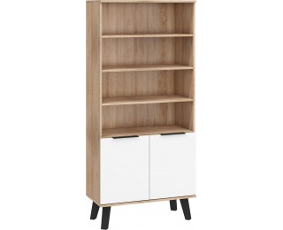 Regál Sven SVN-08 - sonoma svetlá / biely lesk Regál Sven SVN-08 - sonoma svetlá / biely lesk