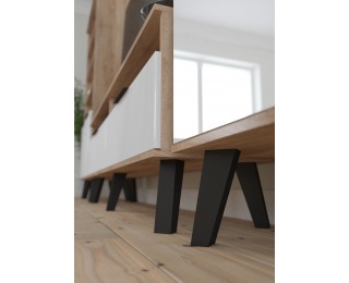 TV stolík Sven SVN-11 - sonoma svetlá / biely lesk TV stolík Sven SVN-11 - sonoma svetlá / biely lesk