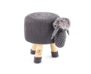 Taburetka Dolly 1 - sivá / prírodná