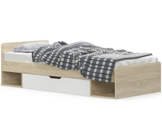 Jednolôžková posteľ s roštom Tavir 90 90x200 cm - dub sonoma / biela