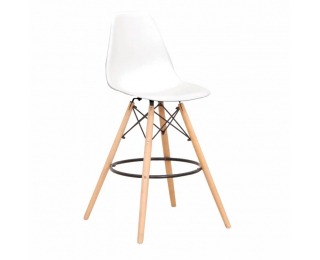 Barová stolička Carbry - biela / buk