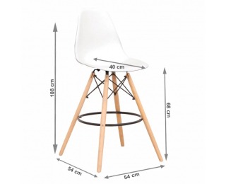Barová stolička Carbry - biela / buk