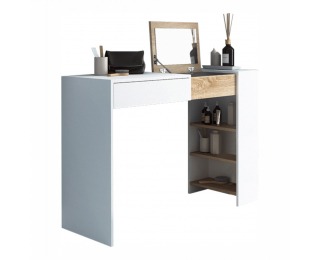 Toaletný stolík Elis - biela / dub sonoma