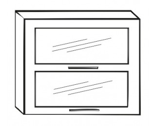 Horná kuchynská skrinka Irys New G2W-80 - biela / strieborná