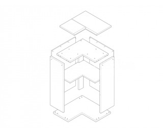 Dolná rohová kuchynská skrinka Jura New B DN-88*88 - biela / wenge
