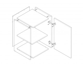 Horná kuchynská skrinka Jura New B G-40 - biela / wenge