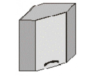 Horná rohová kuchynská skrinka Jura New B GN-58*58 - biela / wenge