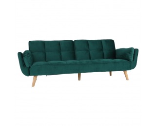 Rozkladacia pohovka Kaprera - smaragdová / buk Rozkladacia pohovka Kaprera - smaragdová / buk