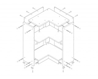 Dolná rohová kuchynská skrinka Lenka DN-88*88 - orech