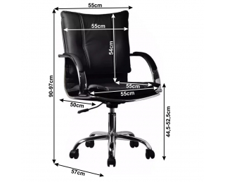 Kancelárske kreslo s podrúčkami Quirin New - čierna / chróm Kancelárske kreslo s podrúčkami Quirin New - čierna / chróm