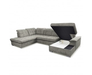 Rohová sedačka U s rozkladom Teodor New L - sivohnedá (taupe)