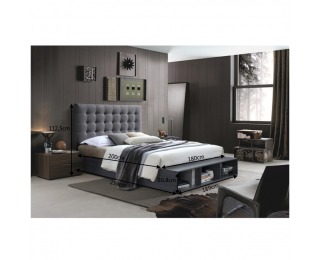 Čalúnená manželská posteľ s roštom Terka 180 180x200 cm - sivá