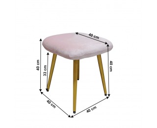 Taburetka Terona - svetloružová (Velvet)
