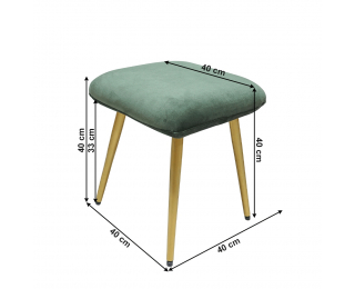 Taburetka Terona - zelená (Velvet) / zlatá