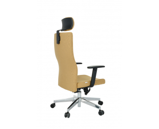 Kancelárska stolička s podrúčkami Timi Plus HD - svetlohnedá / chróm