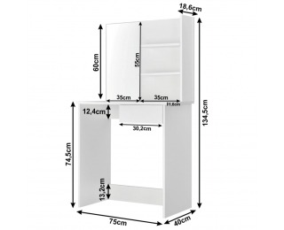 Toaletný stolík Beleza - biela