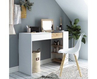 Toaletný stolík Elis - biela / dub sonoma