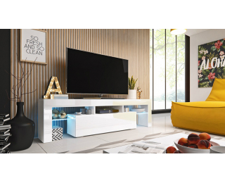 TV stolík Toro 158 - biela / biely lesk