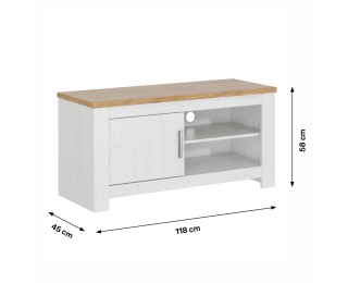 TV stolík Rene 118 - biela andersen / dub bernstein