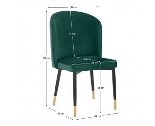 Jedálenská stolička Udaja - zelená (Velvet) / čierna