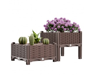 Plastový kvetináč (2 ks) Utlan - hnedá